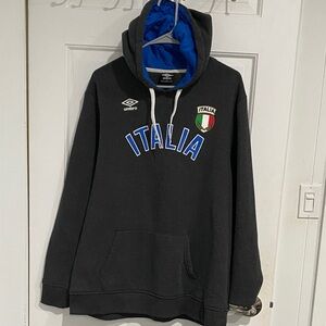 Umbro Charcoal Hoodie with Blue Lining
